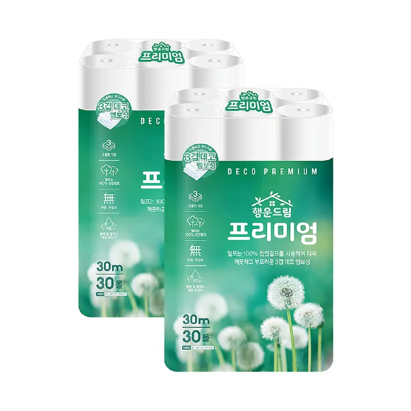 100% 천.연.펄.프 행운드림 3겹 30m 2팩 (20,982원/무료)