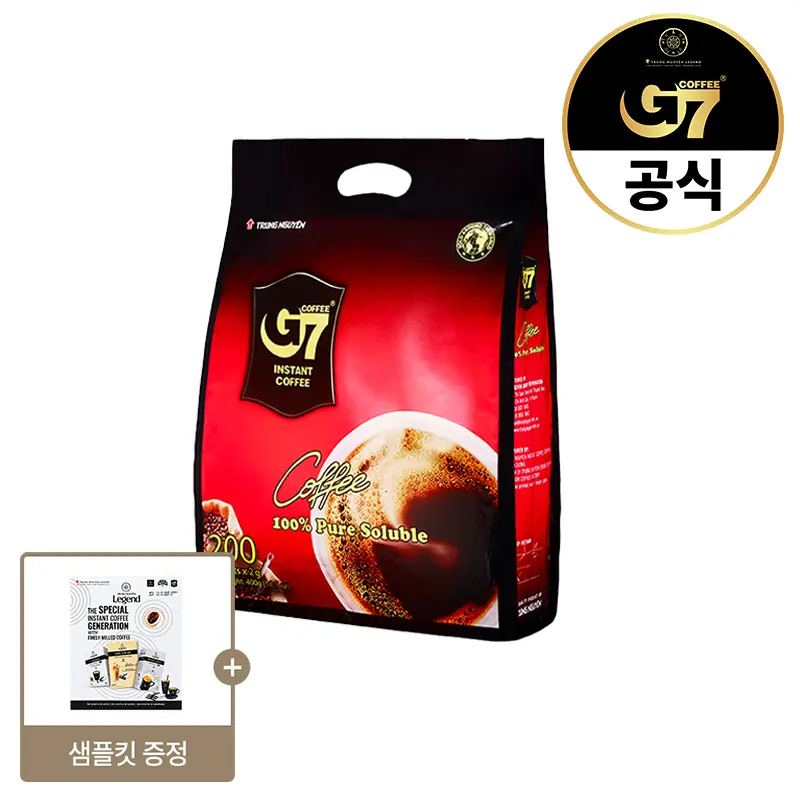 G7커피 퓨어블랙 2g x 200개입 / 블랙 인스턴트커피 (38,900원/무료)