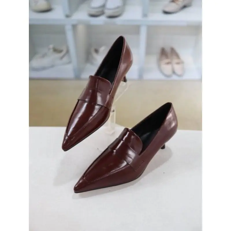 포인티드 토 미들힐 여성 로퍼 구두 6cm CDSP501320-1