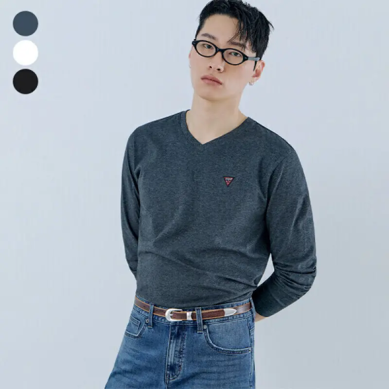 ON 유니 레귤러핏 브이넥 긴팔티셔츠 NQ1KE402
