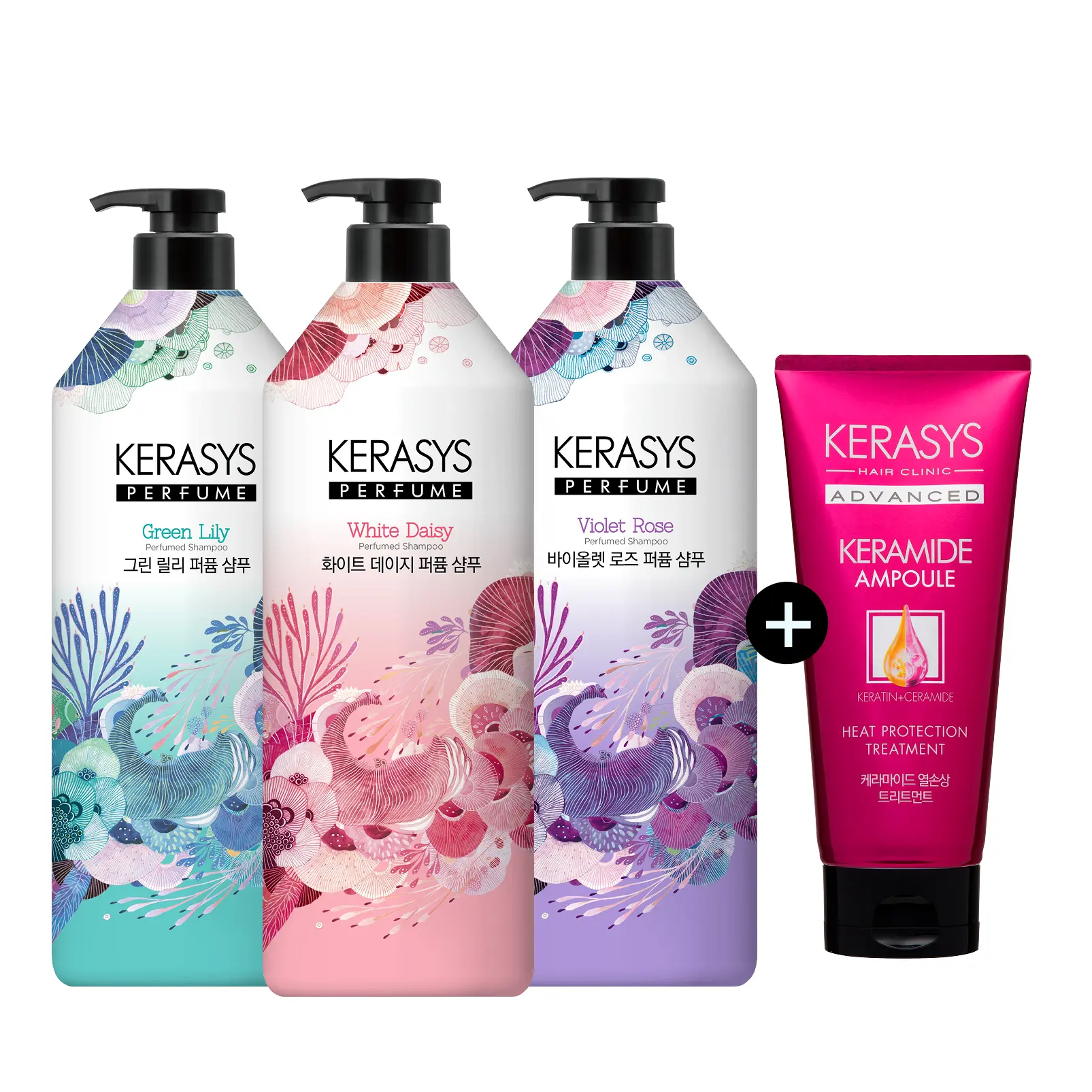 케라시스 퍼퓸 샴푸/린스 1L * 3개 + 200ML (28,000원/무료)