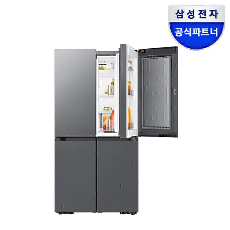 한정수량특가181만비스포크 AI 냉장고 4도어 1등급 RM70F90M1DD 푸드쇼케이스 902L 에센셜 다크메탈