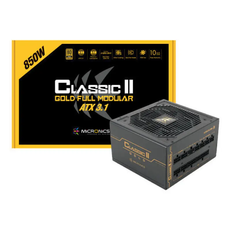 마이크로닉스 Classic II 850W 80PLUS GOLD 풀모듈러 ATX3.1 (블랙) RTX5060 RTX5070 추천