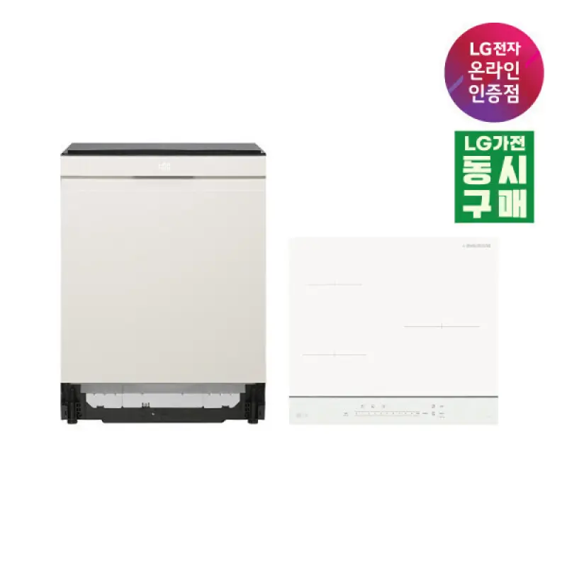 (혜택가 185만) LG 디오스 식기세척기 인덕션 세트 DUE6BGL1E+BEI3QKHLOE (6BG1E-QKHE) (동시구매)