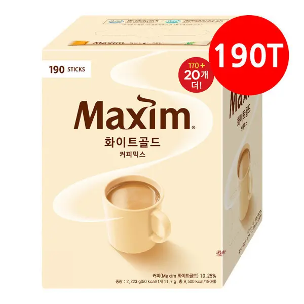 동서식품 맥심 화이트골드커피믹스 190T...